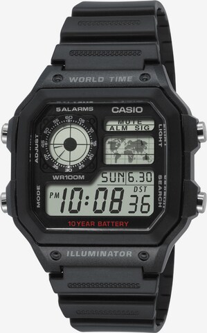 Montre digitale CASIO en noir : devant