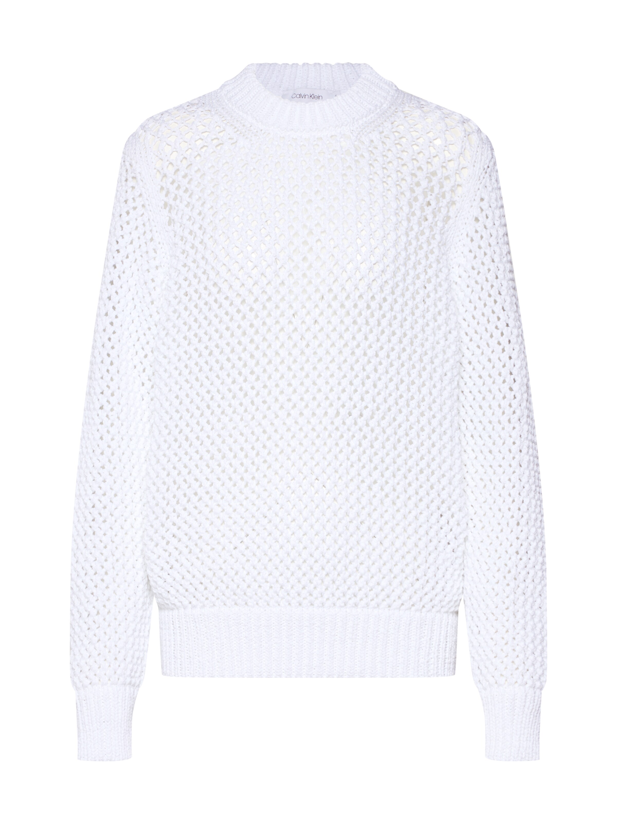 Calvin Klein - Trui 'NOVEL OPENWORK' in de kleur Wit