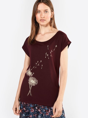 Iriedaily T-Shirt 'Pusteblume' in Rot: predná strana
