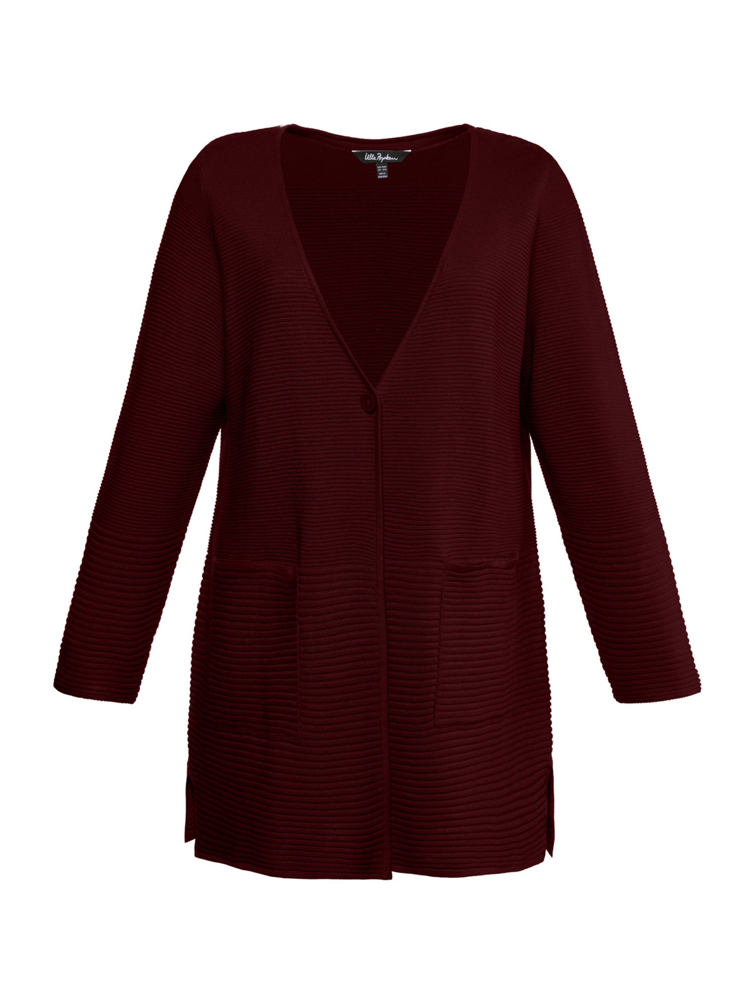 Ulla Popken - Gebreid vest in de kleur Rood