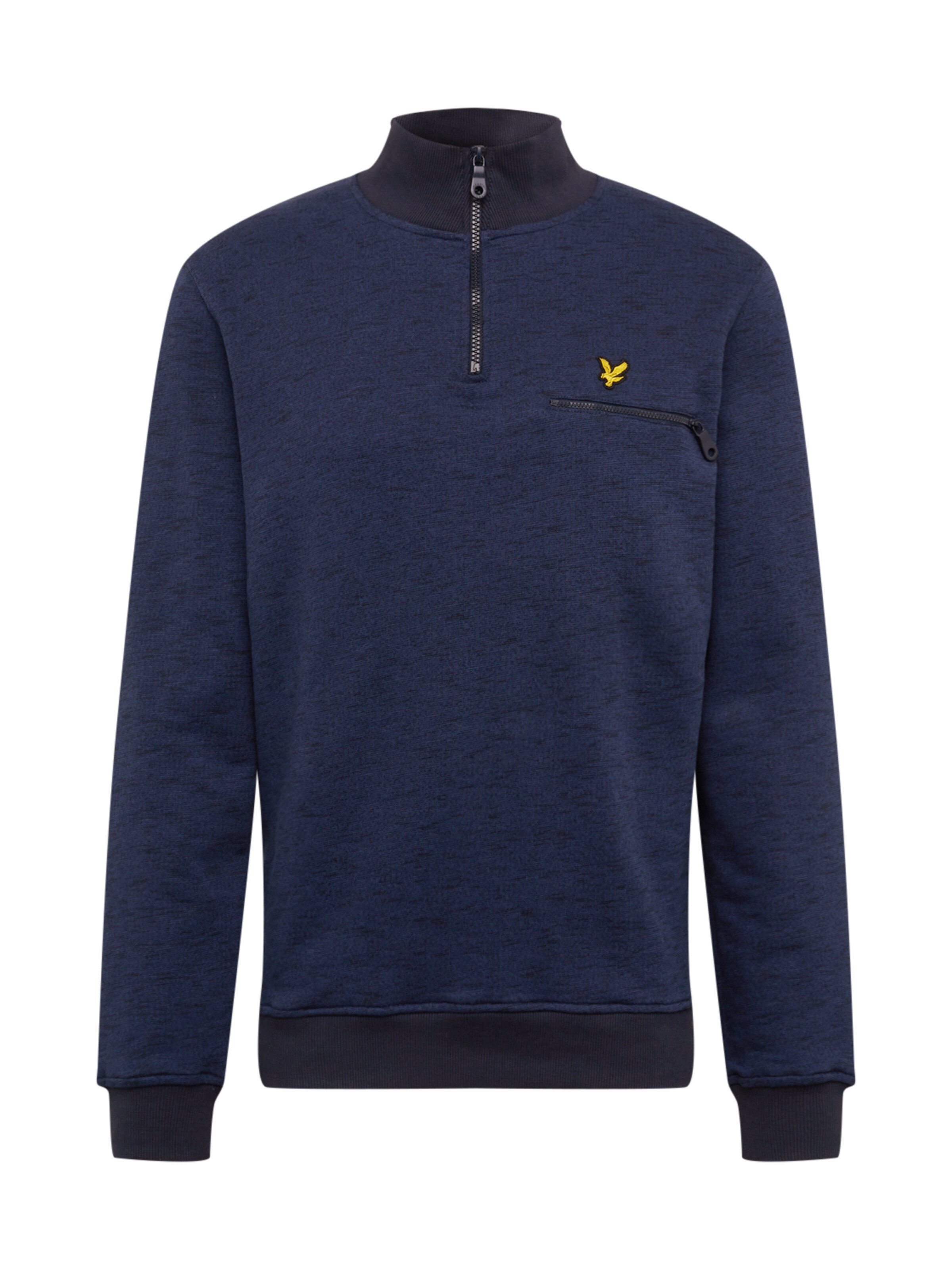 Lyle & Scott - Sweatvest 'Space Dye Funnel Neck' in de kleur Navy