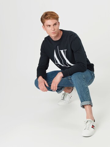 ARMANI EXCHANGE Regular Fit Sweatshirt i blå