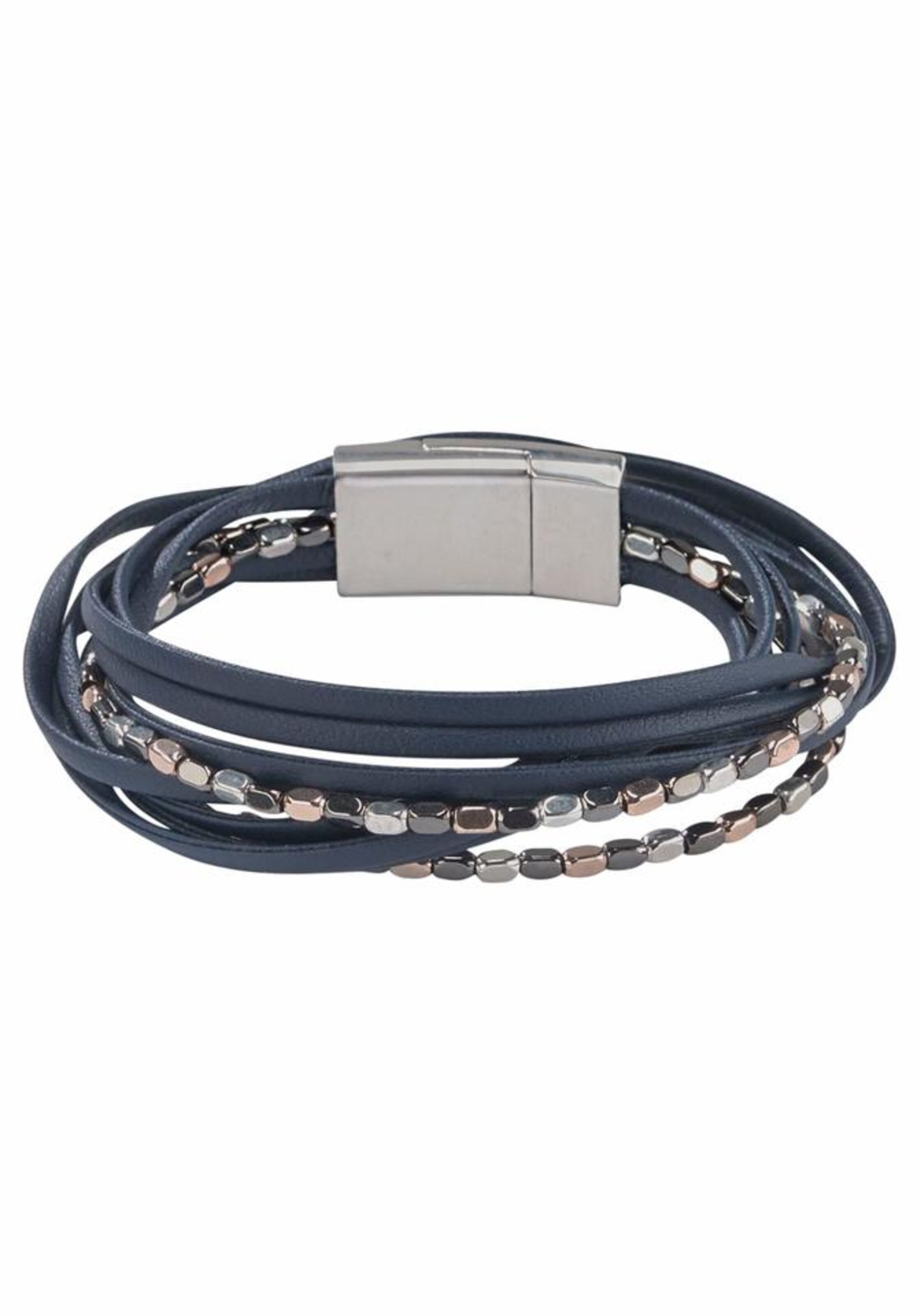 J. Jayz Wickelarmband in Blau: Vorderseite