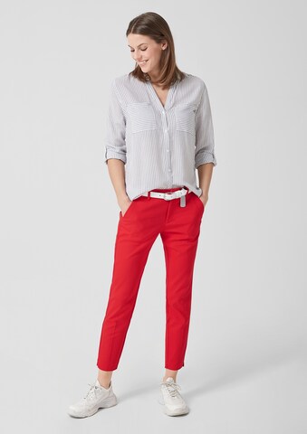 s.Oliver Slim fit Pleated Pants in Red