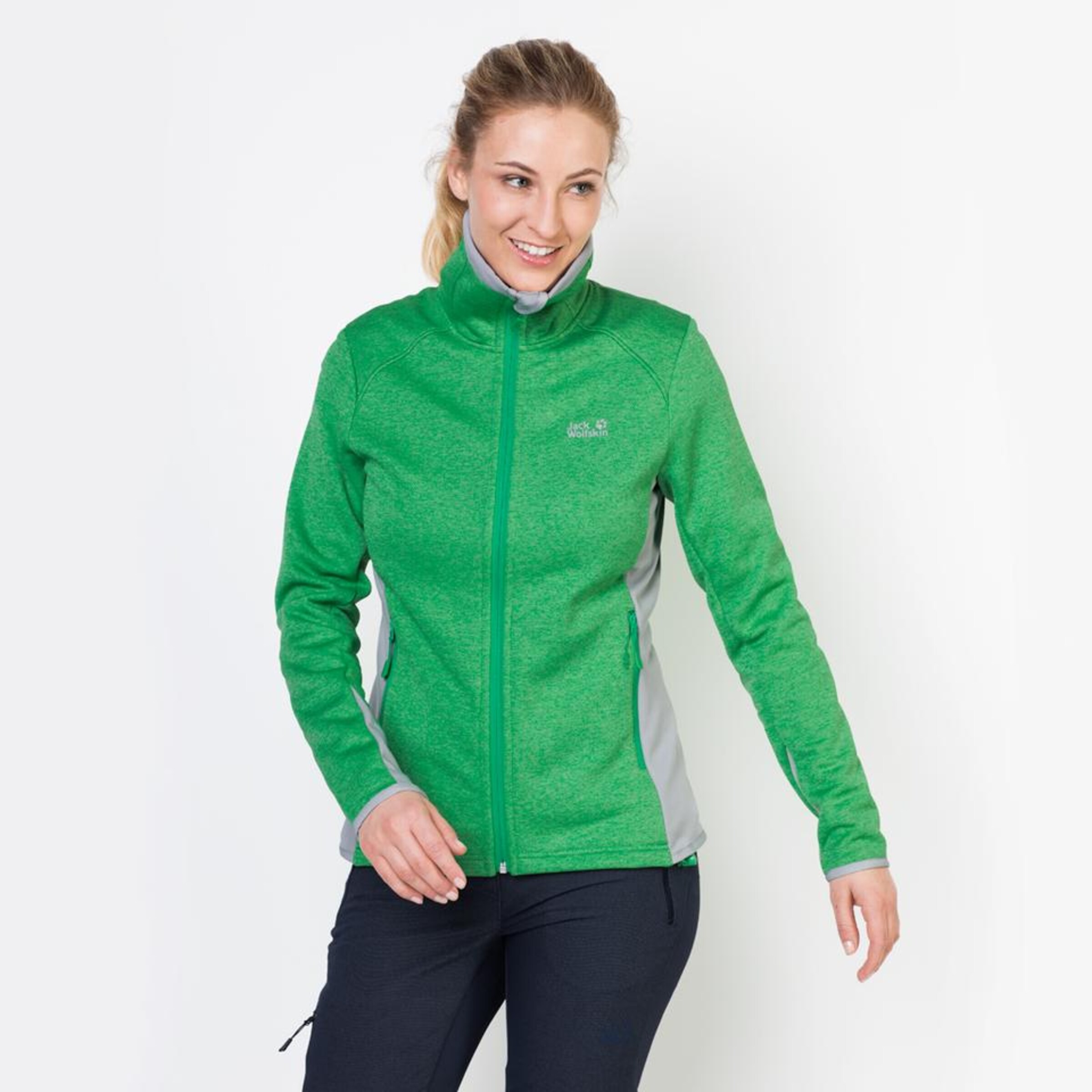 JACK WOLFSKIN - Fleecejacke 'SKYLAND' in hellgrau