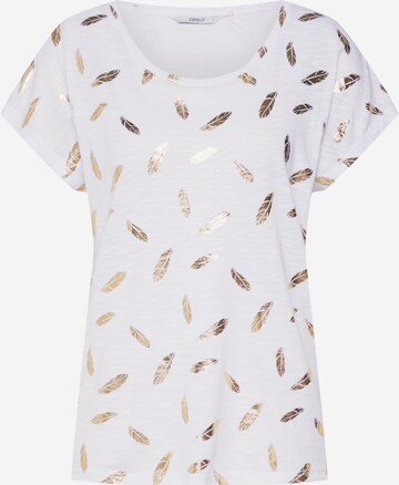 T-shirt 'FEATHER' ONLY en blanc : devant