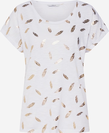 T-shirt 'FEATHER' ONLY en blanc : devant