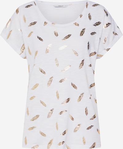 ONLY T-shirt 'FEATHER' en or / blanc, Vue avec produit