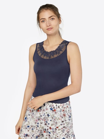 Cream Top 'Florence' in Blue: front