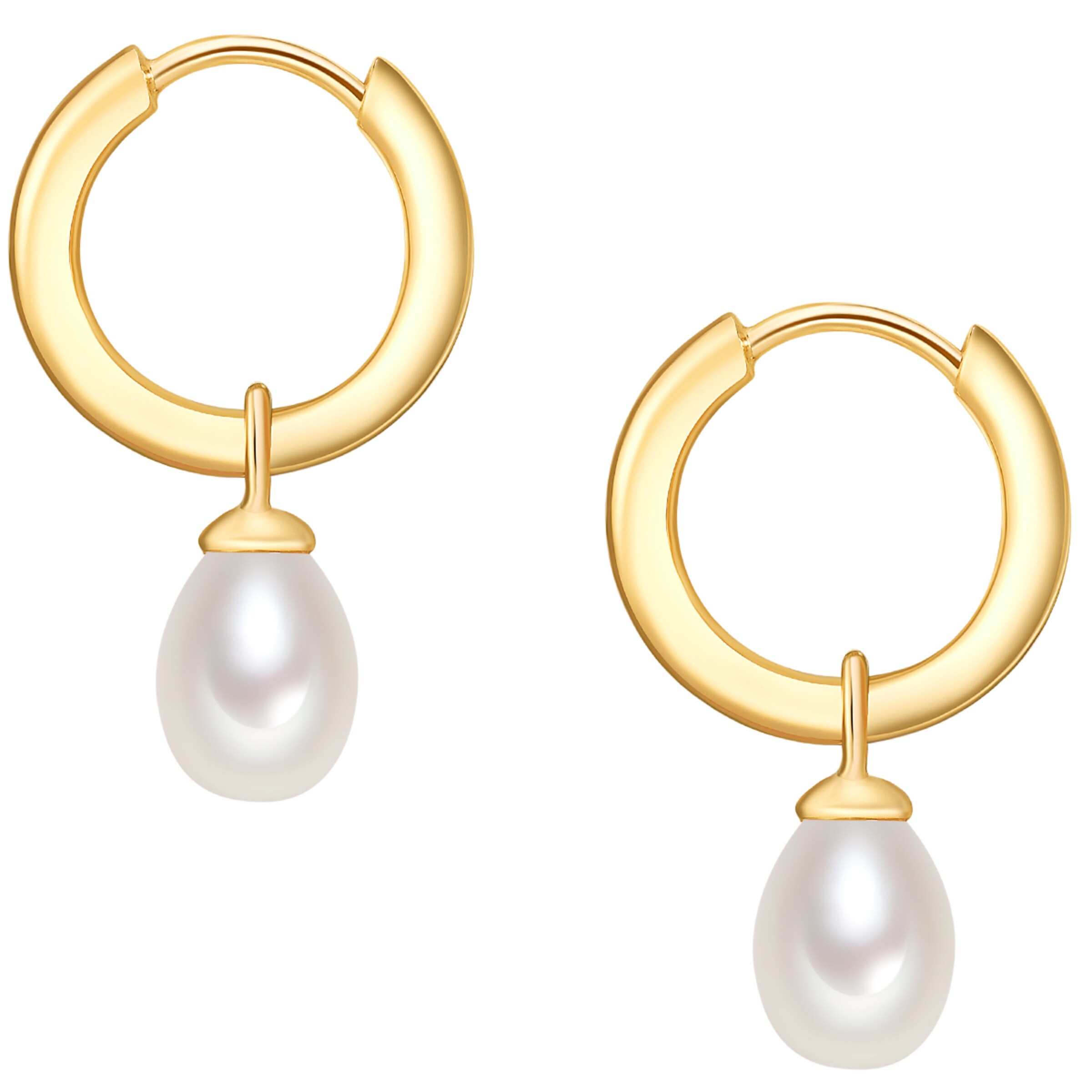 Valero Pearls Earrings in Gold: front