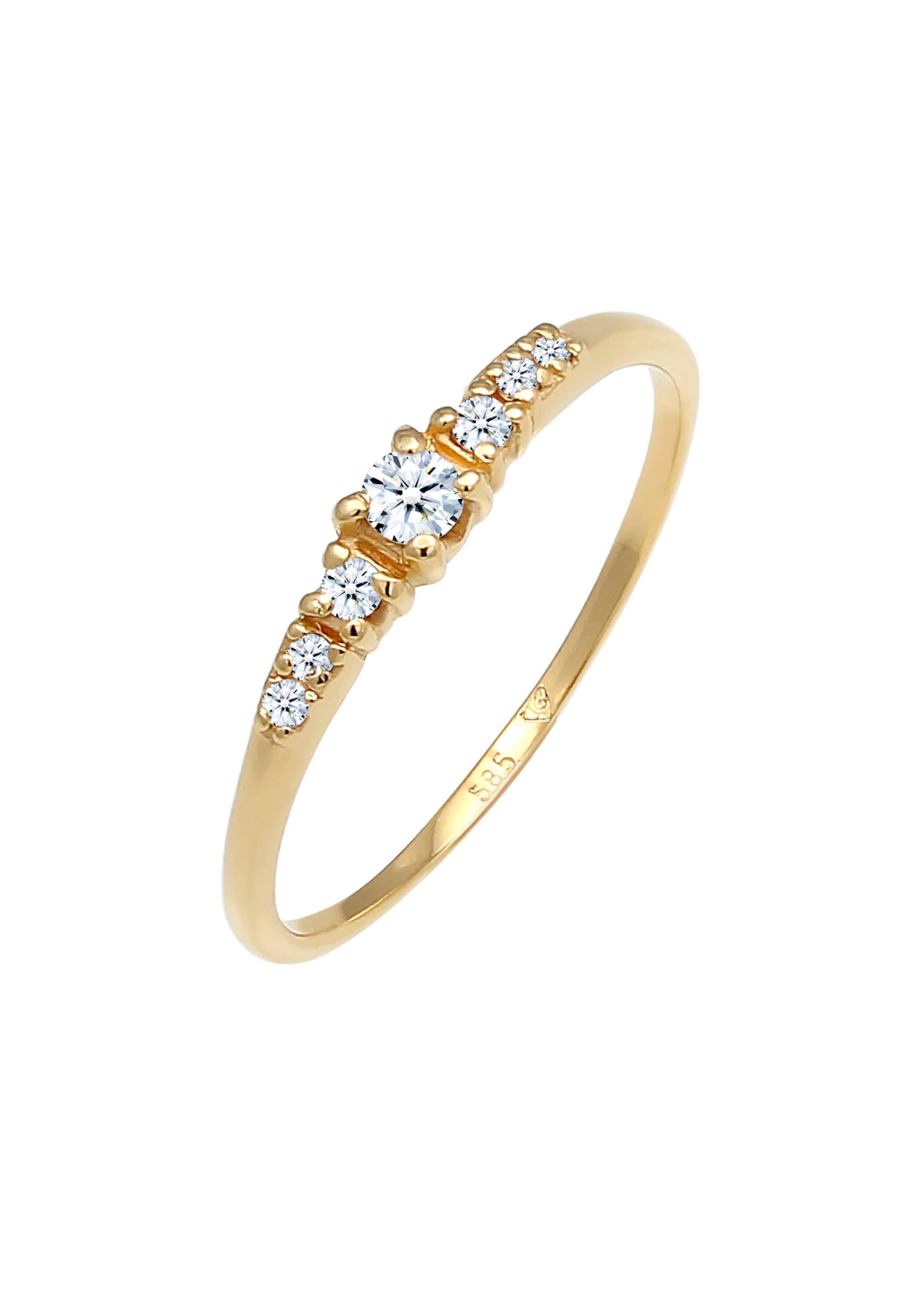 Elli DIAMONDS Ring 'Verlobungsring Diamanten' in Goud: voorkant