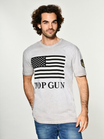 TOP GUN Shirt ' Search ' in Beige: voorkant