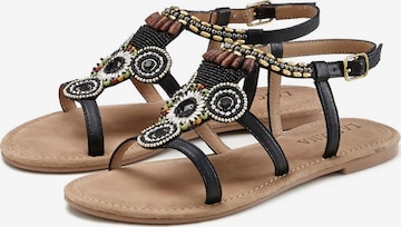 LASCANA Sandalen met riem in Zwart