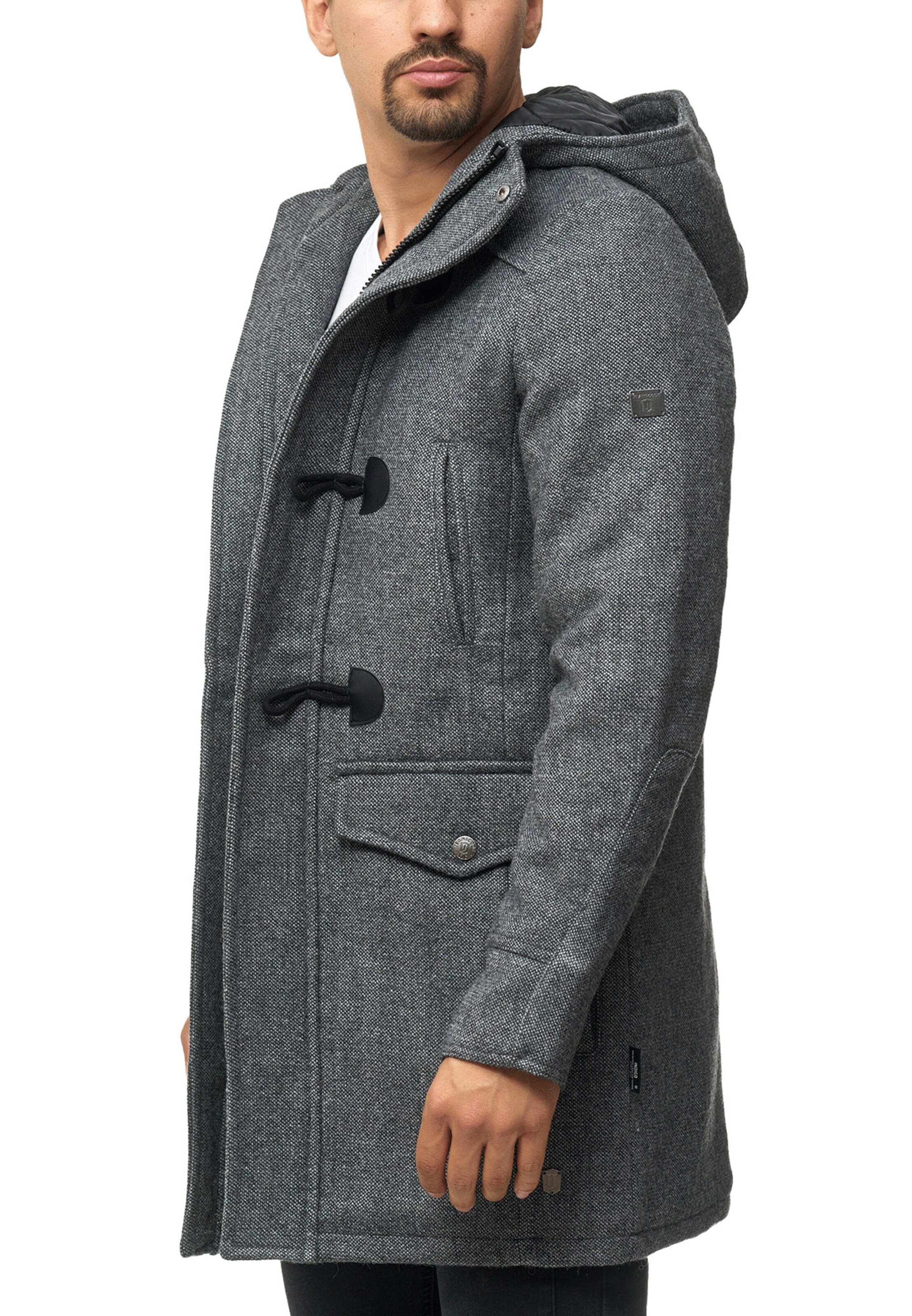 INDICODE JEANS Between-Seasons Coat in Grey