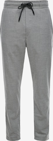 QS Tapered Broek in Grijs: voorkant