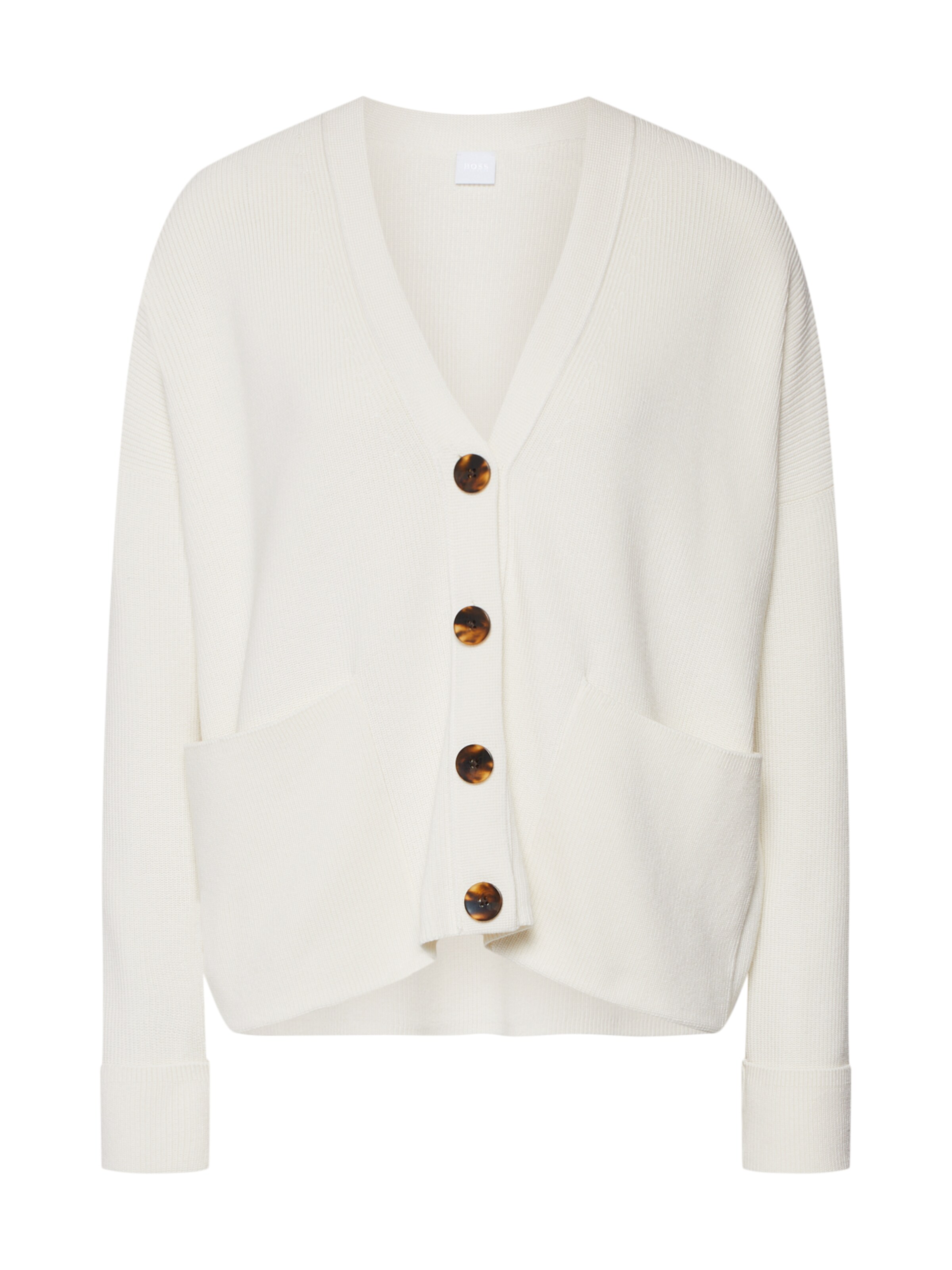 BOSS - Gebreid vest 'Imellia' in de kleur Wit