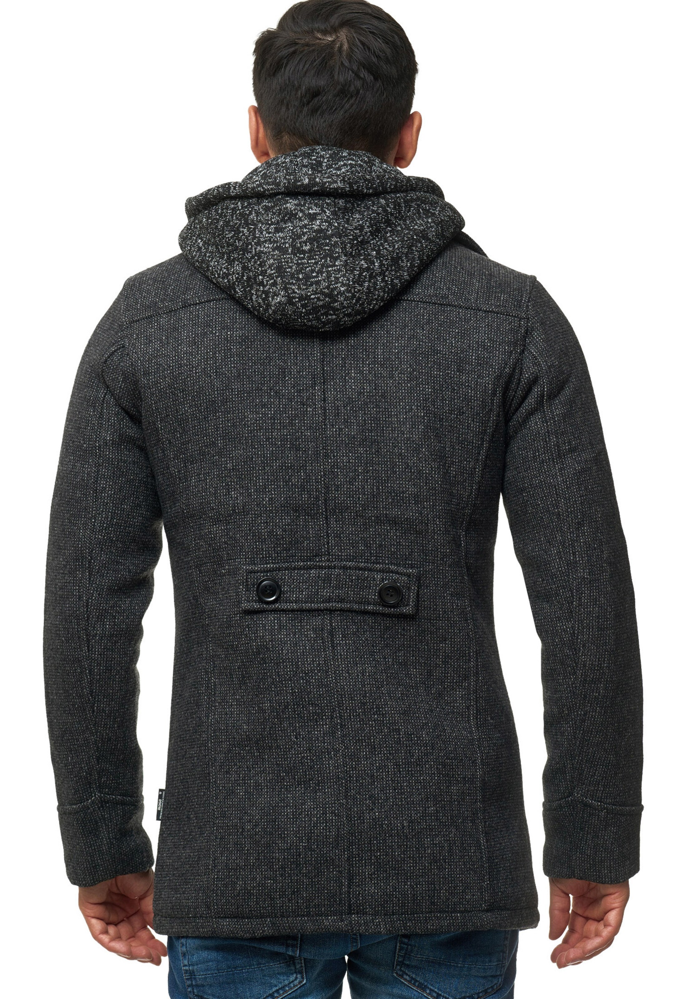 INDICODE JEANS Wollmäntel 'Cliff Jacke' in Schwarz