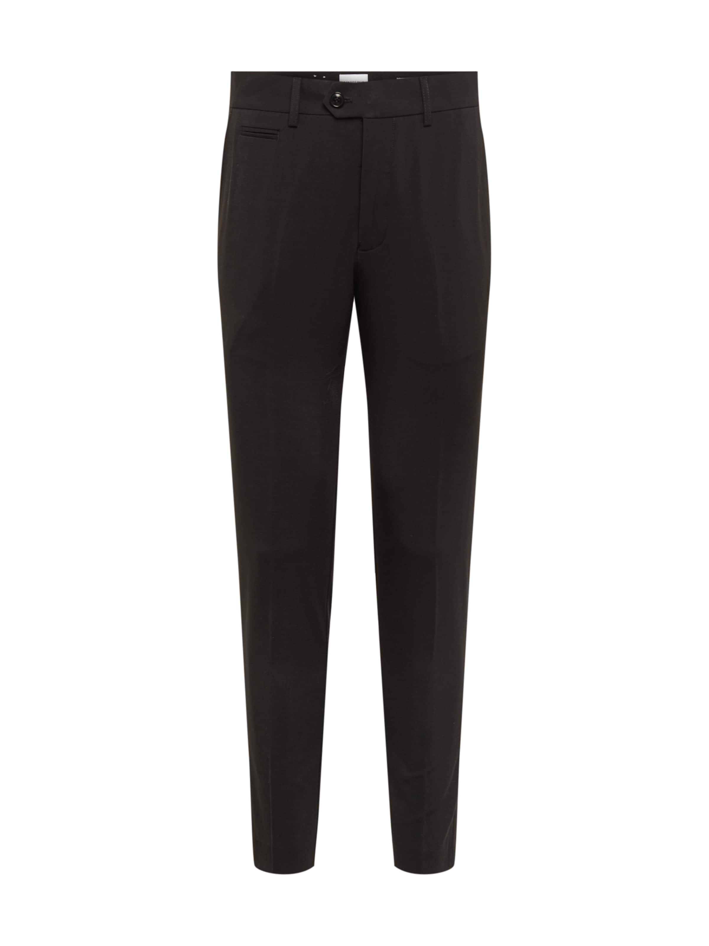 Lindbergh Slimfit Παντελόνι με τσάκιση &#x27;Club&#x27; σε μαύρο: μπροστά