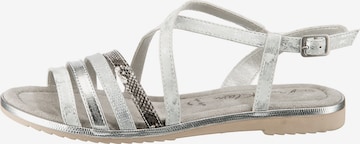 JANE KLAIN Strap Sandals in Silver: front
