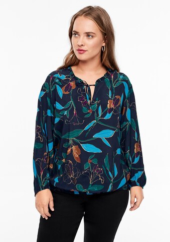 TRIANGLE Bluse in Blau: Vorderseite