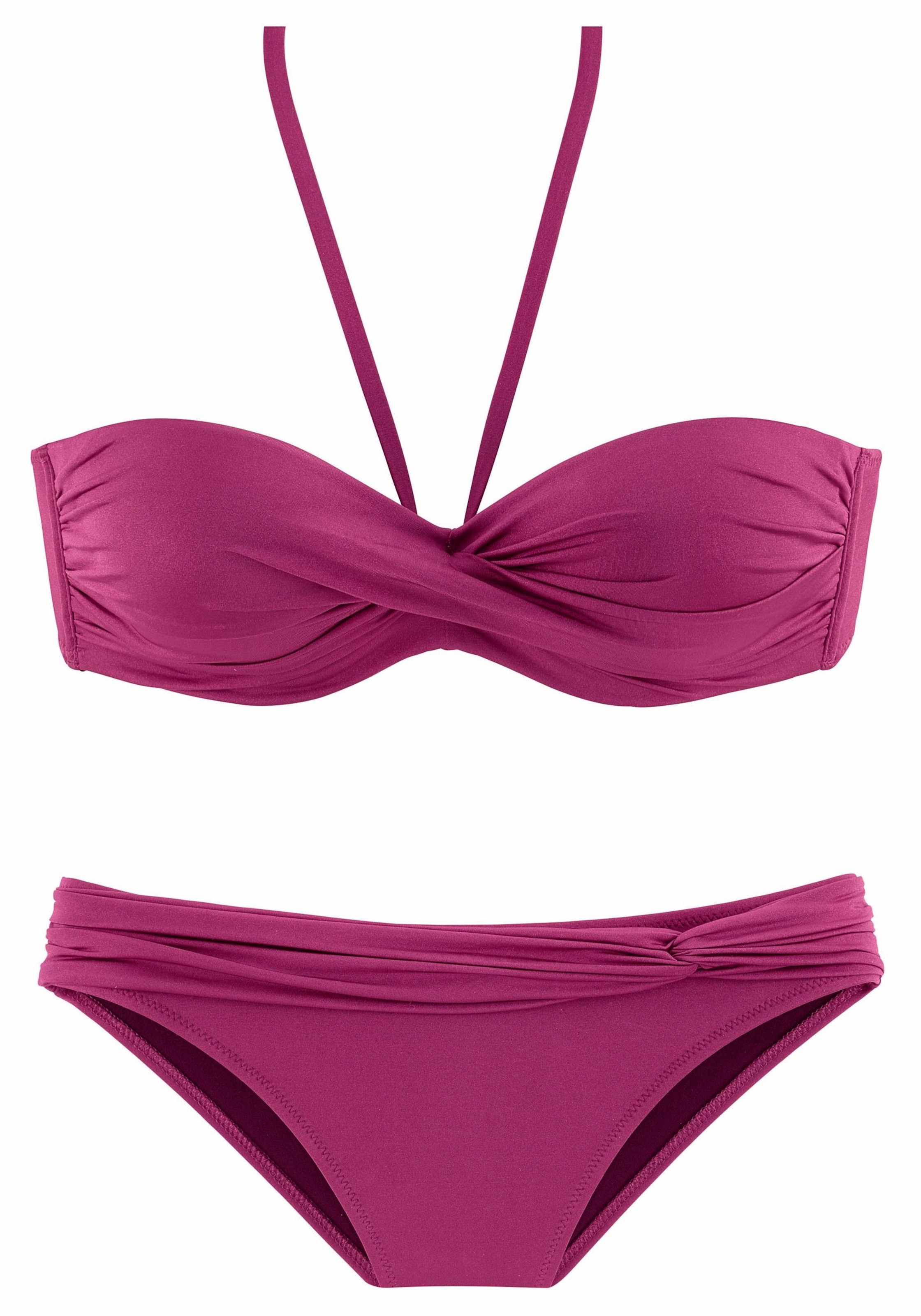 LASCANA Bandeau Bikini 'Wire' i lilla: forside