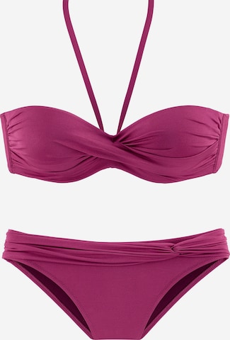 LASCANA Bikini 'Wire' i lila: framsida