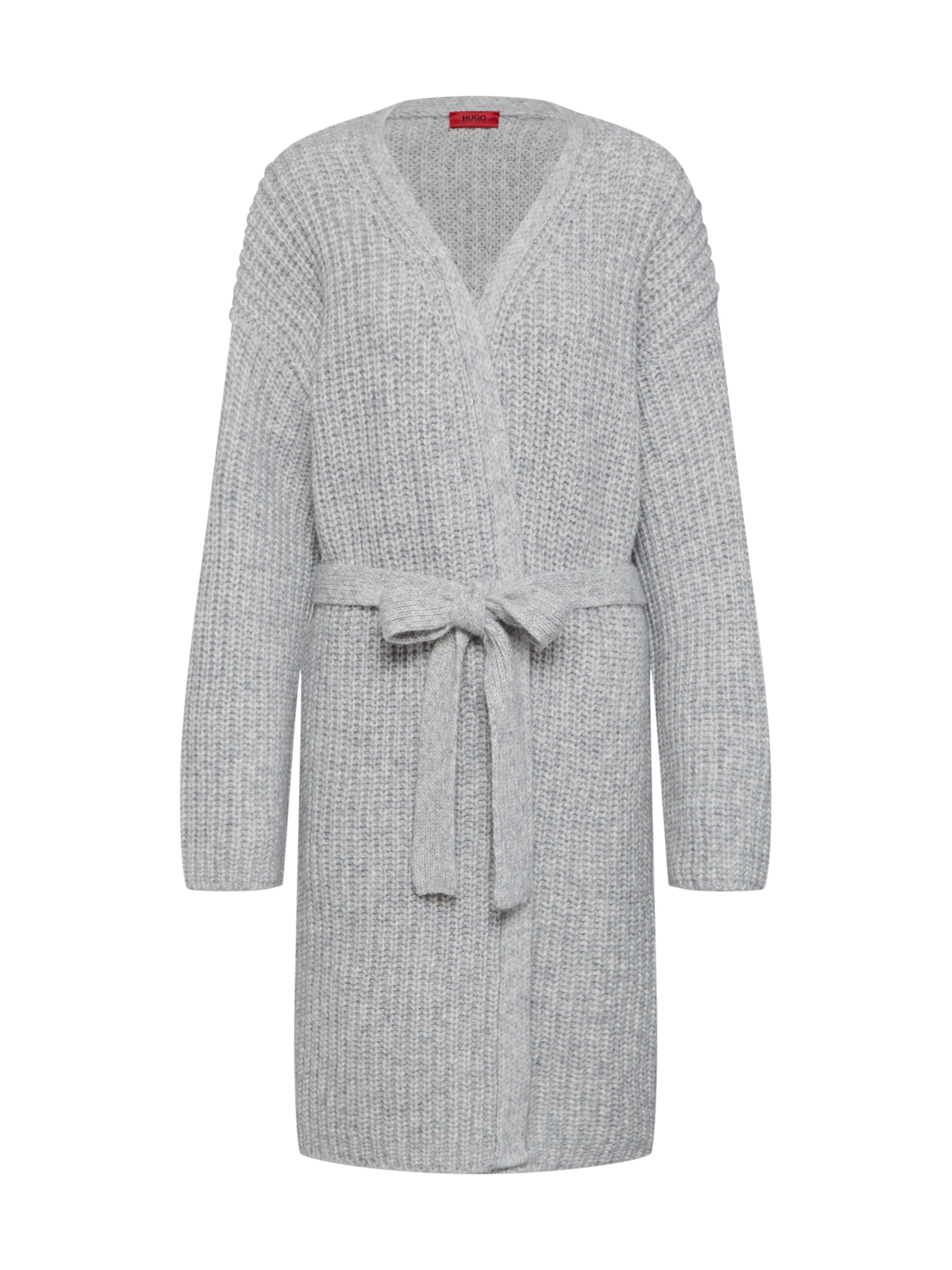 HUGO - Gebreid vest 'Sabrity' in de kleur Grijs