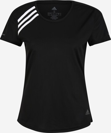 T-shirt fonctionnel '3-Streifen' ADIDAS PERFORMANCE en noir : devant