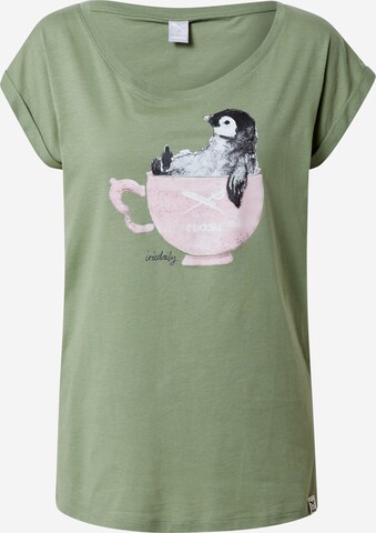 Iriedaily Shirt 'Pingulax Tee' in Groen: voorkant