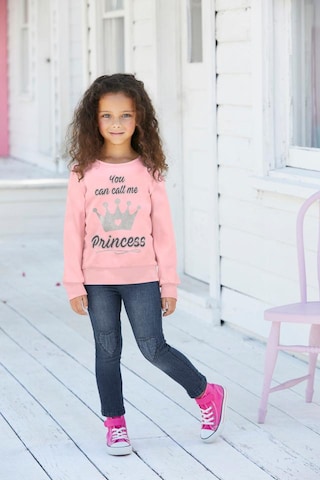 ARIZONA Langarmshirt 'PRINZESSIN' in Pink: Vorderseite