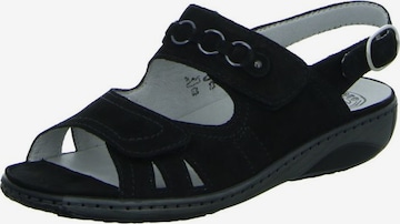 WALDLÄUFER Sandalen met riem in Zwart: voorkant