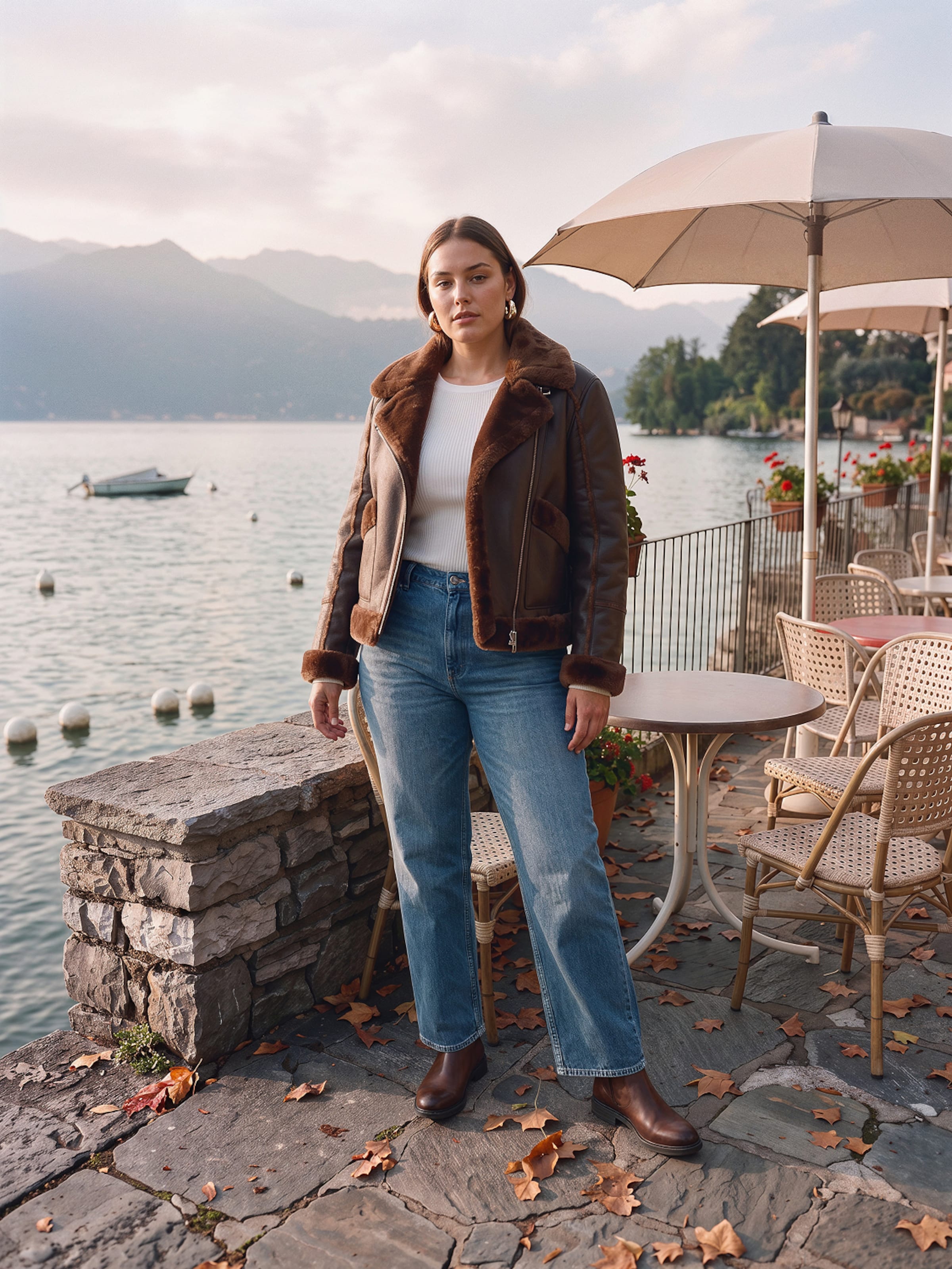 The AY Style Collective - Brown Shearling Jacket Look
