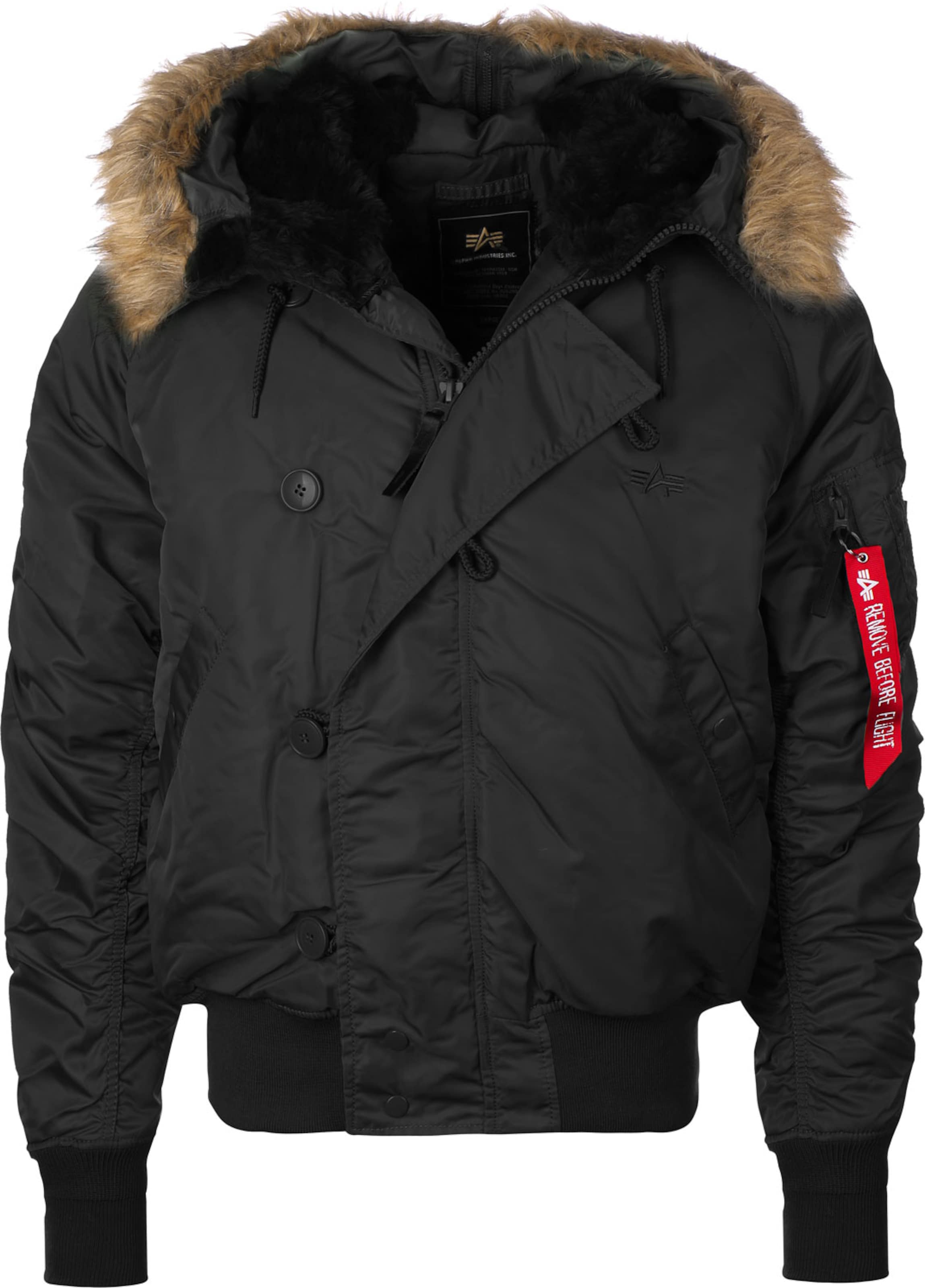ALPHA INDUSTRIES Talvejope 'N2B', värv must: eest vaates