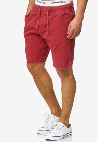 Loosefit Pantalon chino 'Carver' INDICODE JEANS en rouge : devant