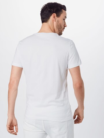 Calvin Klein Jeans Rovný strih Tričko 'MONOGRAM POCKET SLIM TEE' - biela