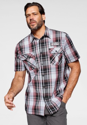 Man's World Comfort Fit Man's World Kurzarmhemd in Mischfarben: Vorderseite