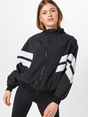 Urban Classics Between-Season Jacket 'Crinkle Batwing' in Black: front