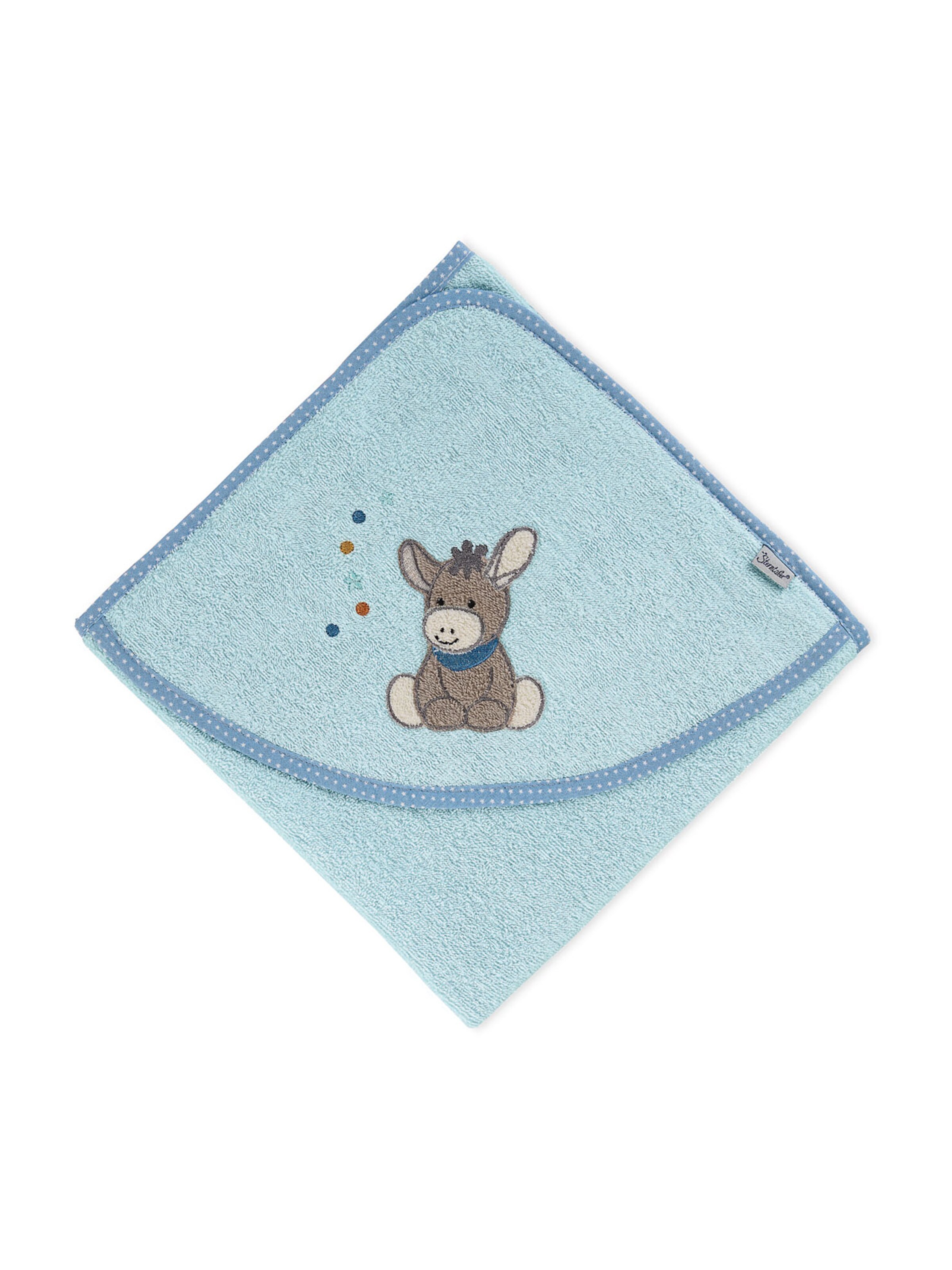 STERNTALER Badetuch 'Emmi' in beige / hellblau / taupe, Produktansicht