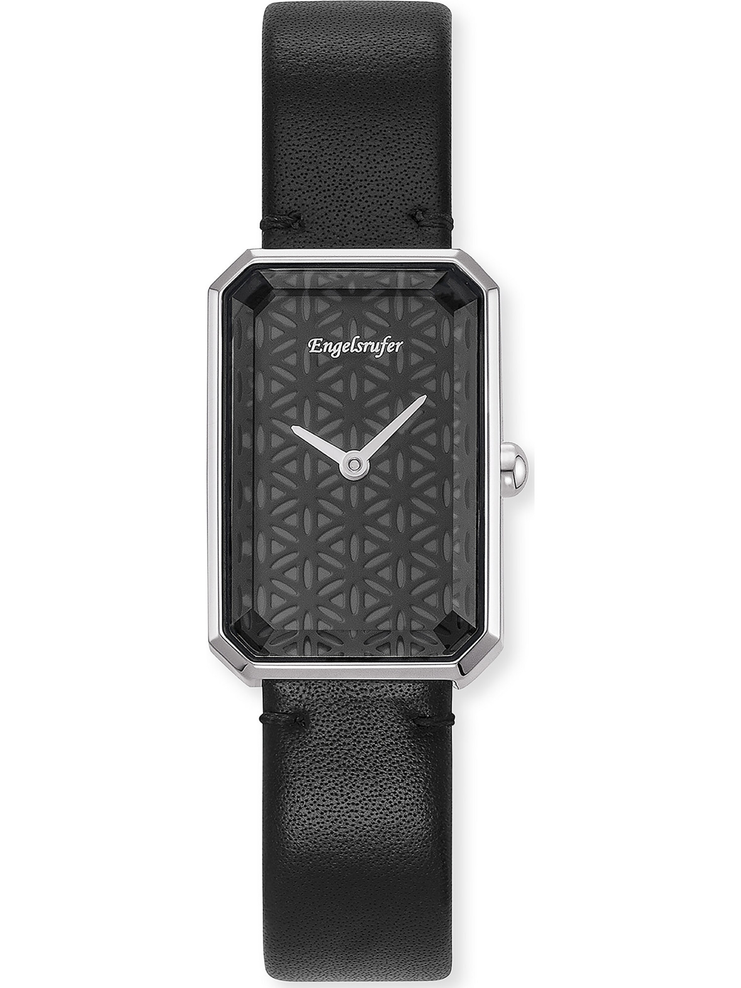 Engelsrufer Analoguhr in Schwarz: Vorderseite