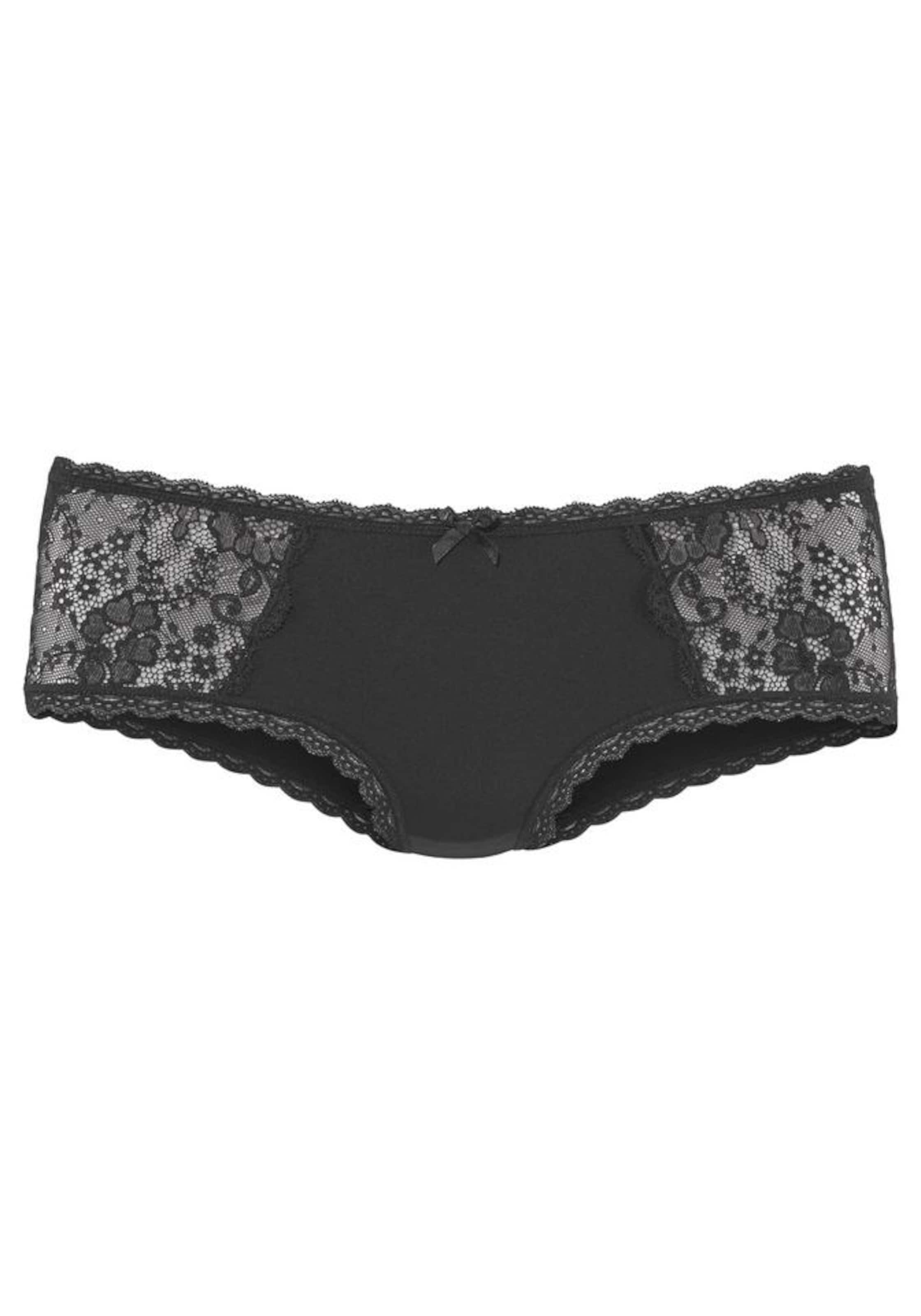 LASCANA Boyshorts in Black: front