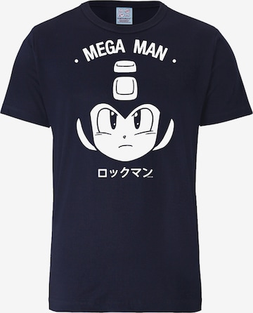 LOGOSHIRT Shirt 'Mega Man' in Blue: front