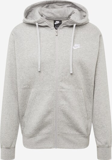Nike Sportswear Tepláková bunda 'Club Fleece' - sivá melírovaná / biela, Produkt