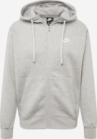 Nike Sportswear Rovný strih Tepláková bunda 'Club Fleece' - Sivá: predná strana