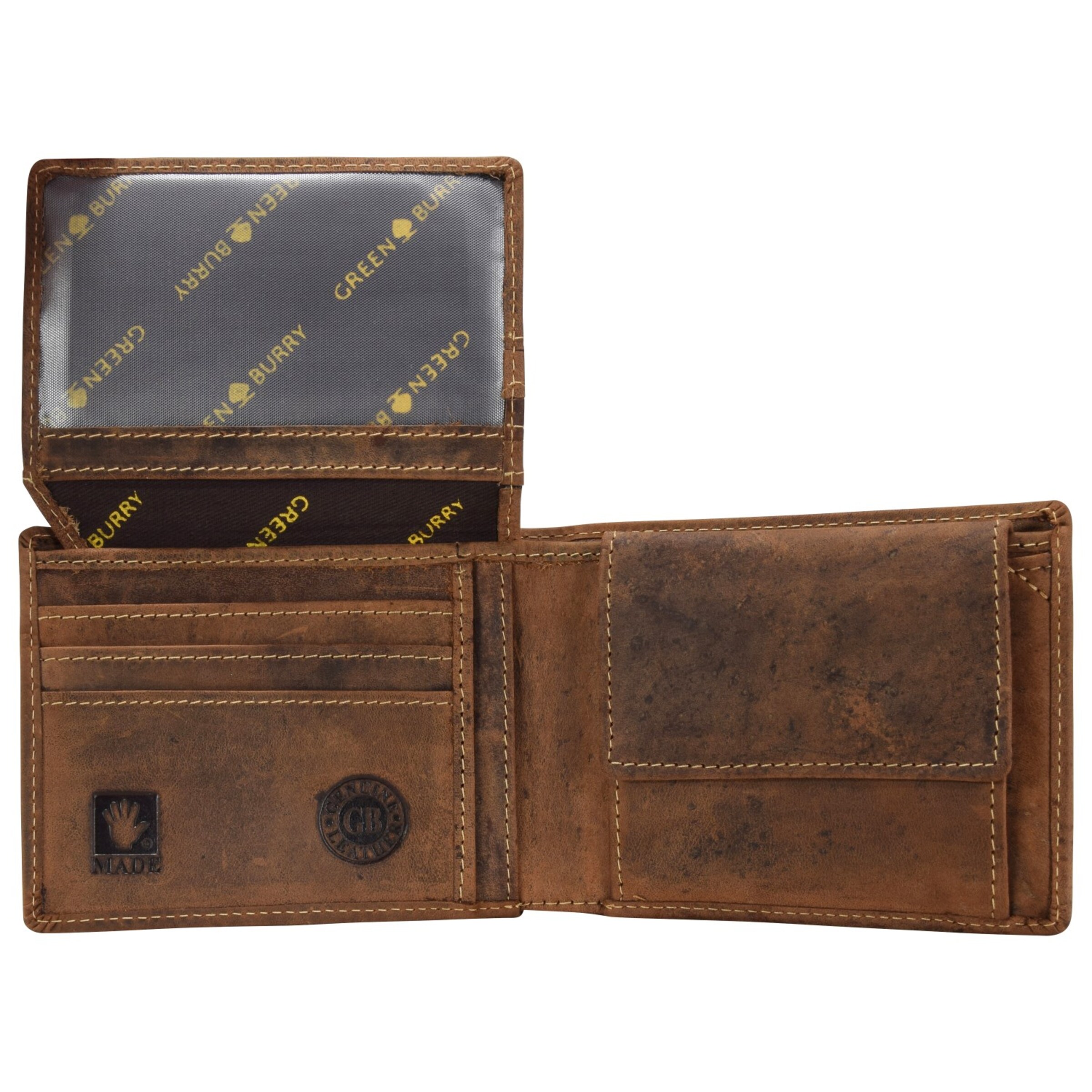 GREENBURRY Portemonnee 'Vintage Keiler' in Bruin