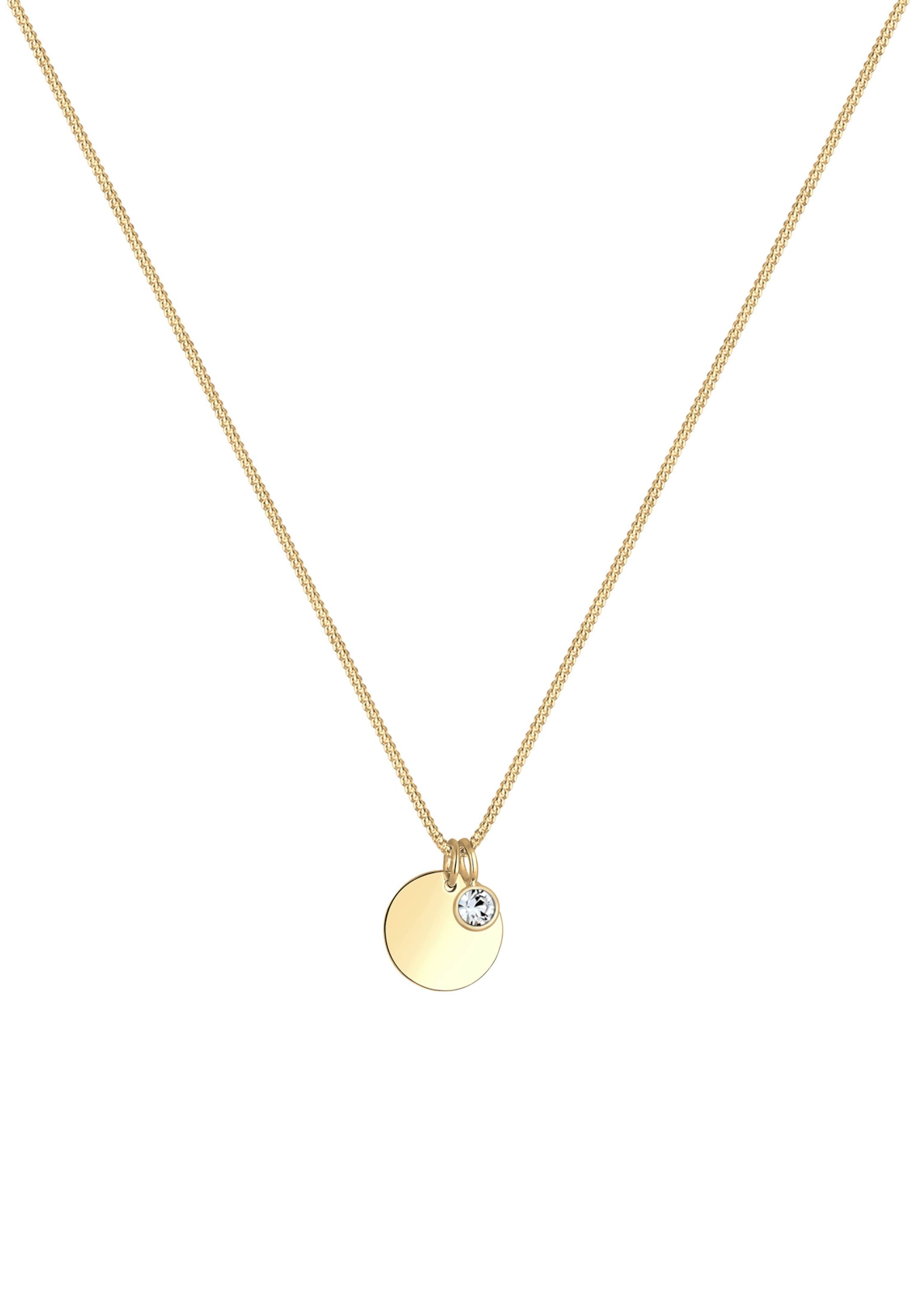 ELLI Halskette 'Geburtsstein' in Gold: Vorderseite