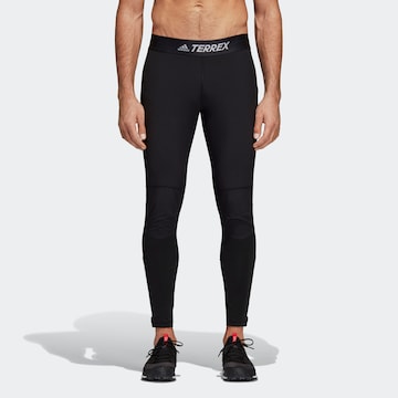 ADIDAS TERREX Skinny Spodnie sportowe 'Agravic' w kolorze czarny: przód