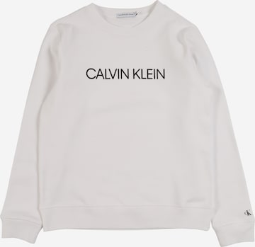 Sweat Calvin Klein Jeans en blanc : devant