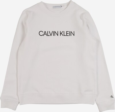 Bluză de molton Calvin Klein Jeans pe negru / alb, Vizualizare produs