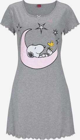 PEANUTS - Camiseta de noche en gris: frente