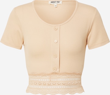 T-shirt 'Carin' ABOUT YOU en beige : devant